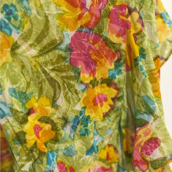 Vibrant Floral Mini Wrap Skirt Swim Coverup O/S Small Medium - Picture 5 of 5